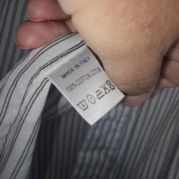 Gucci Striped Long Sleeve Dress Shirt Men Size 15.5 Eu 39 - Picture 7 of 11